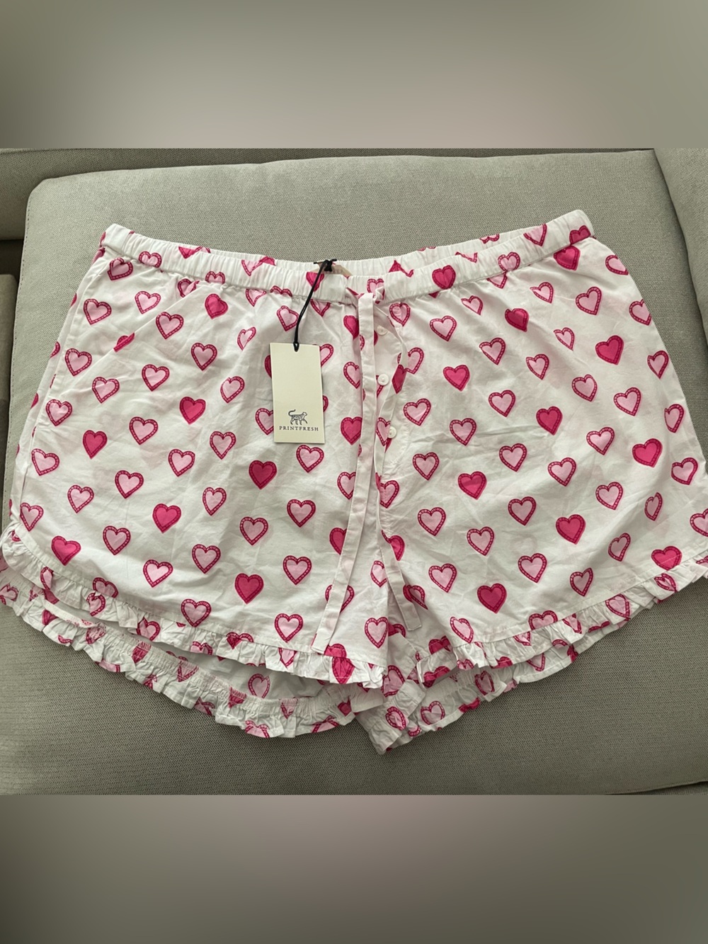 Printfresh heart pajama shorts size L NWT